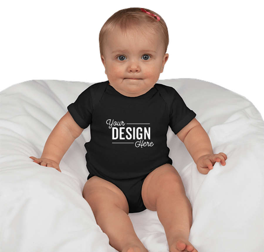 Rabbit Skins Jersey Baby Bodysuit in Black