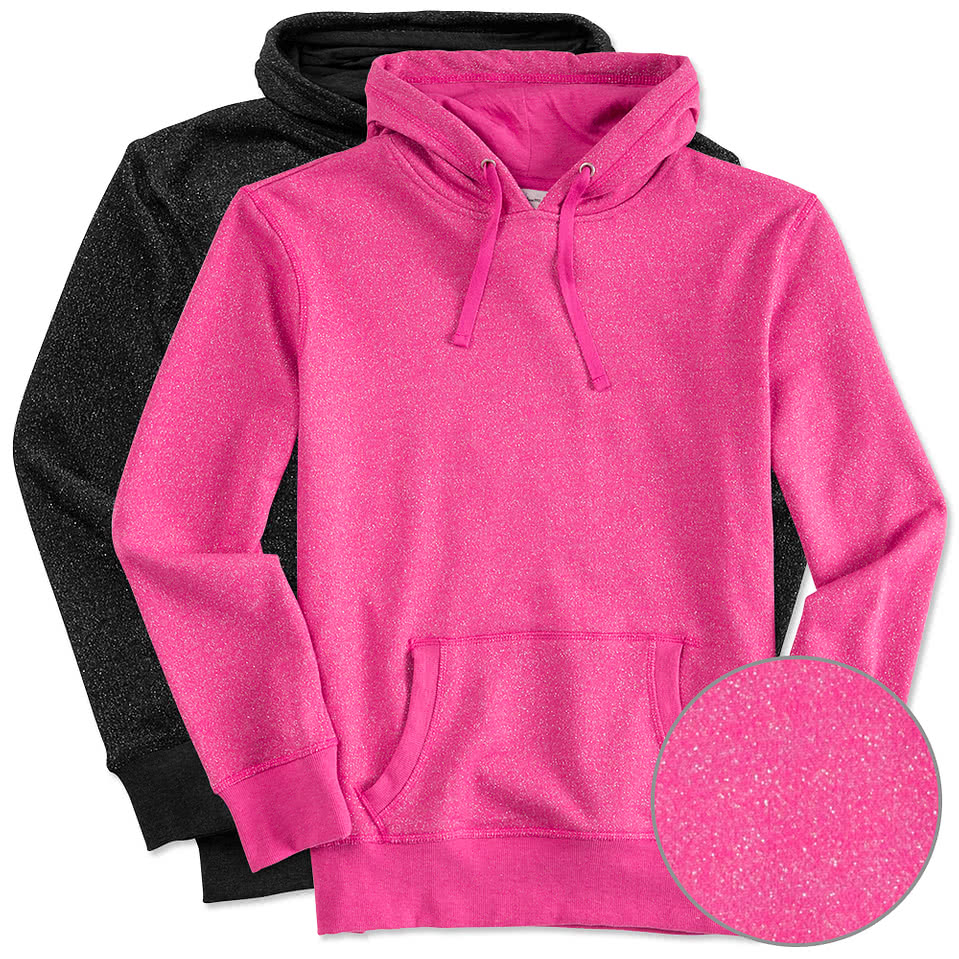 Pink best sale glitter hoodie