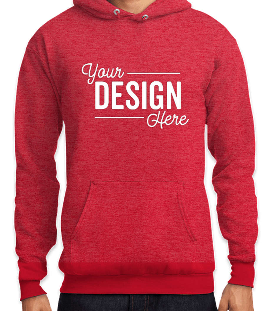 Port & Company Core Pullover Hoodie in Heathered Red