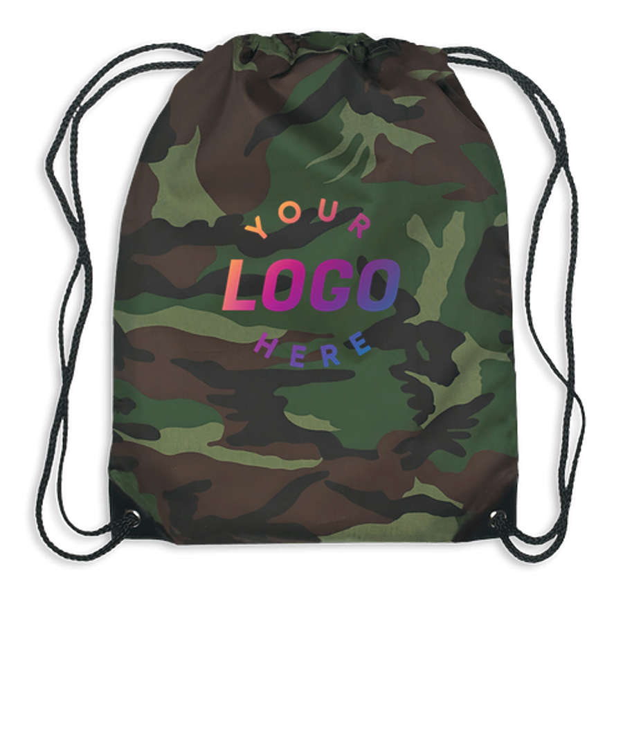 Sports Reinforced Drawstring Bag in Camouflage