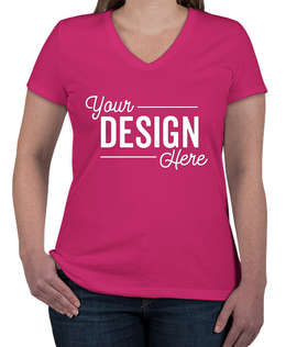 Canada - Fruit of the Loom Women's 100% Cotton V-Neck T-shirt - Color: Cyber Pink