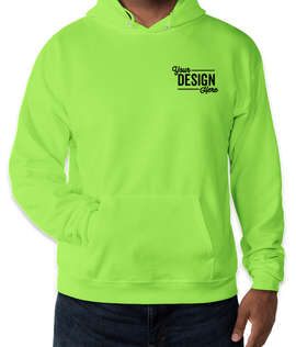 Embroidered Hanes EcoSmart 50/50 Pullover Hoodie - Color: Lime