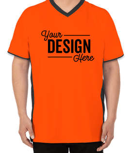 Augusta Cutter+ UPF 50 V-Neck Jersey - Color: Orange / Black