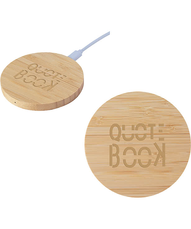 Laser Engraved Bamboo 15W Wireless Charging Pad