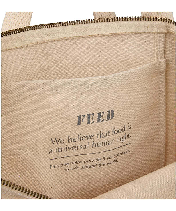 FEED Organic Cotton Zippered Tote Bag