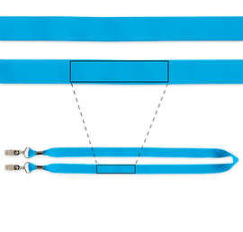 Full Color Premium Face Mask Lanyard - Color: Columbia Blue