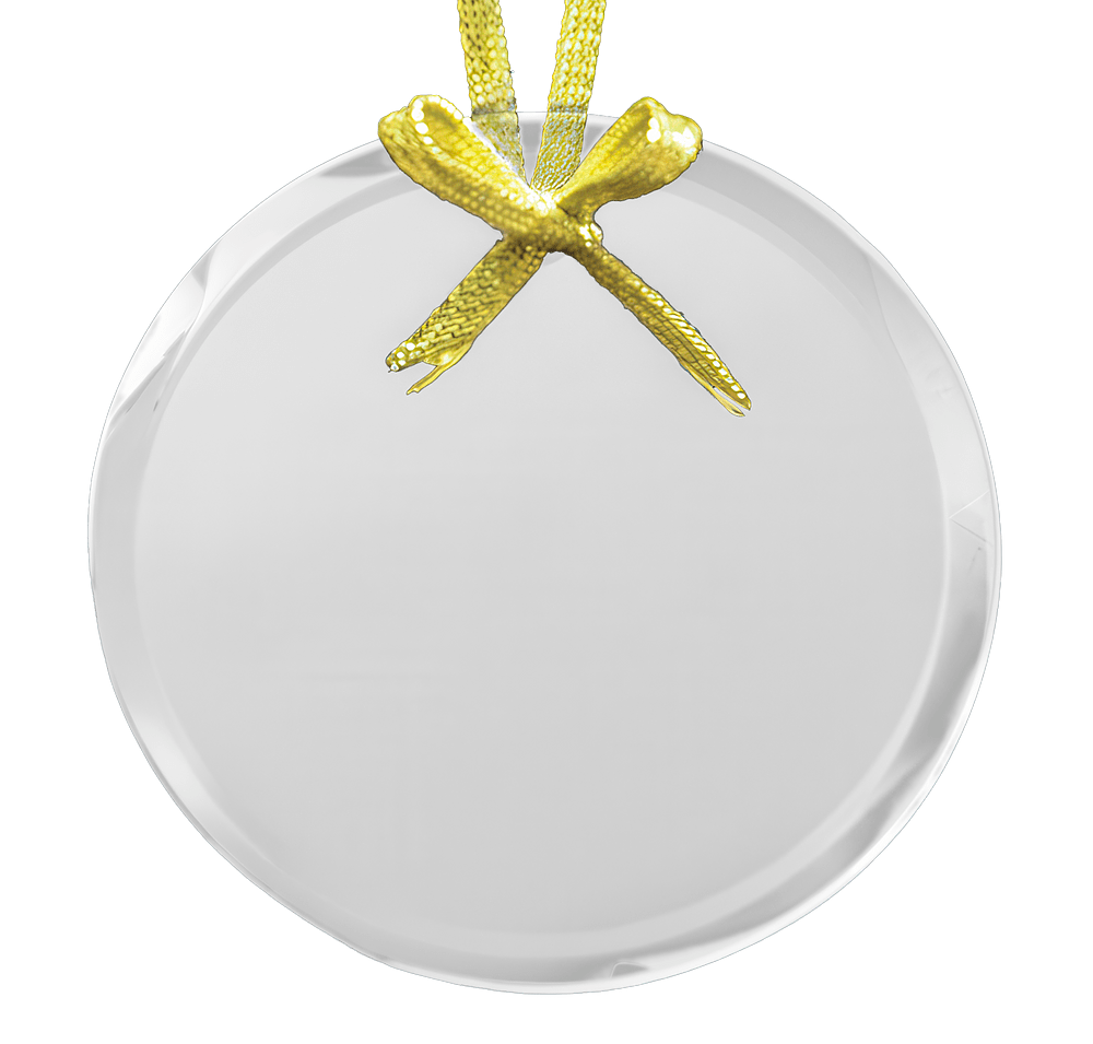 Laser Engraved Round Glass Ornament-default