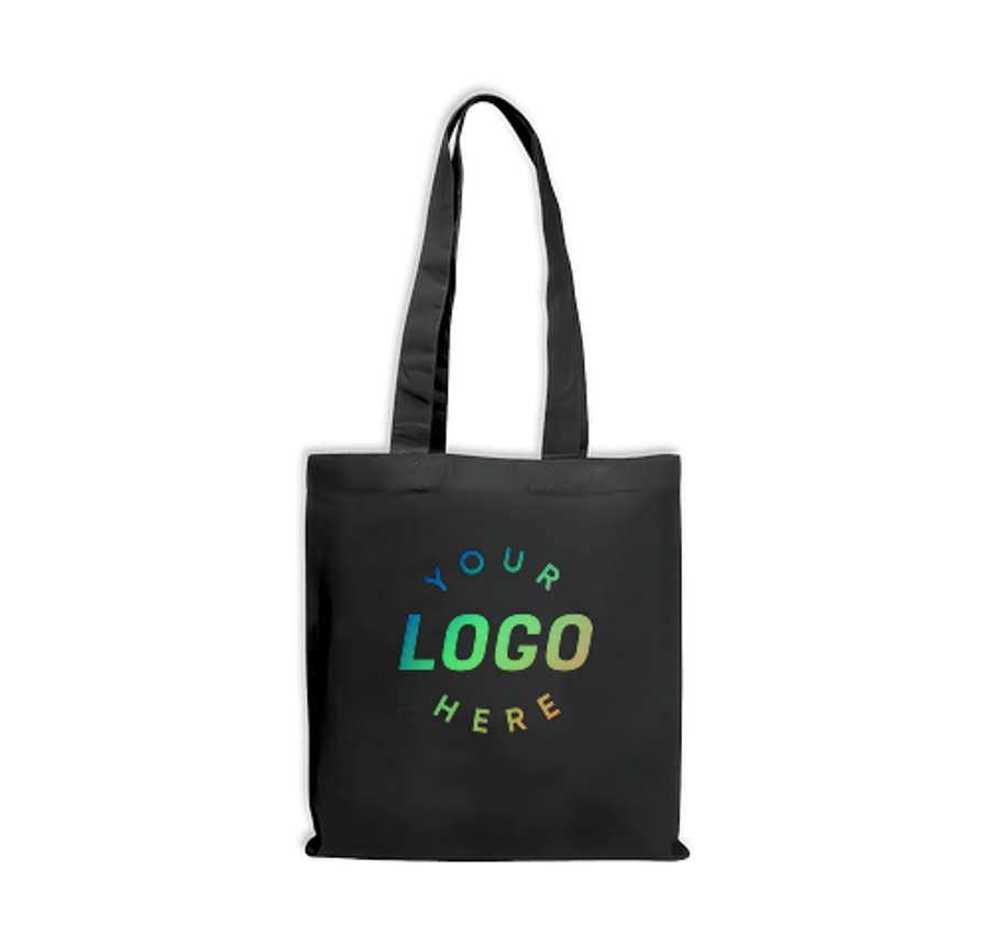 Full Color Colored Magazine Cotton Tote Bag in Black