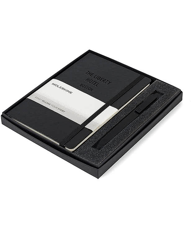 Moleskine Hard Cover Medium Notebook and GO Pen Gift Set