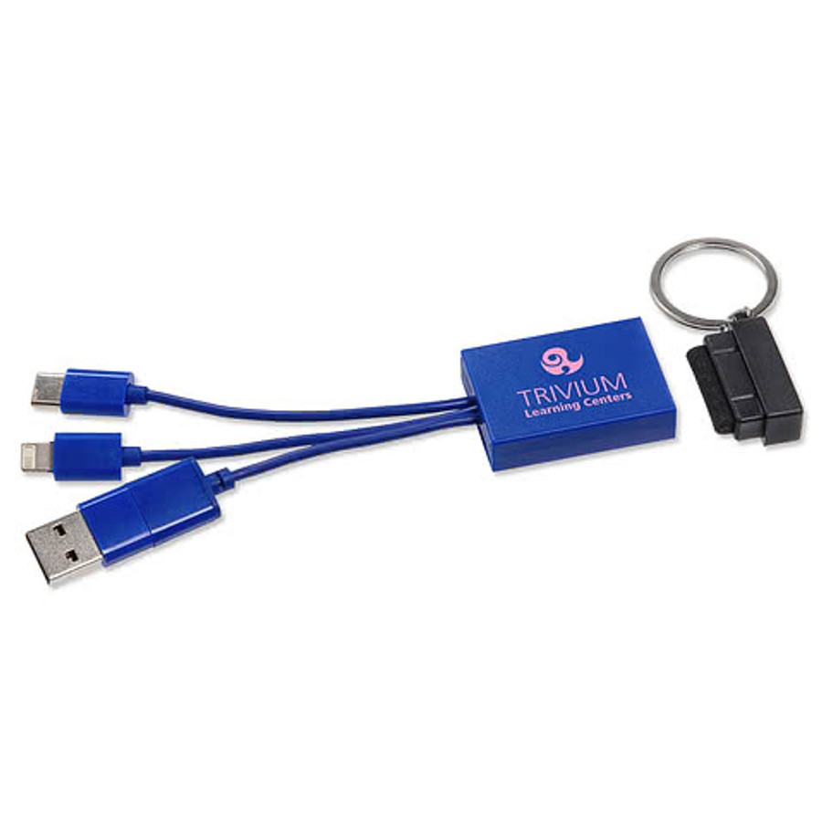 Triplet 3-in-1 Charging Cable with Screen Cleaner in White