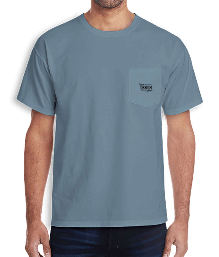 Hanes ComfortWash Garment Dyed Pocket T-shirt in Saltwater