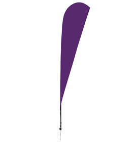 Full Color 11.5' Streamline Teardrop Flag with Ground Spike - Color: Team Purple