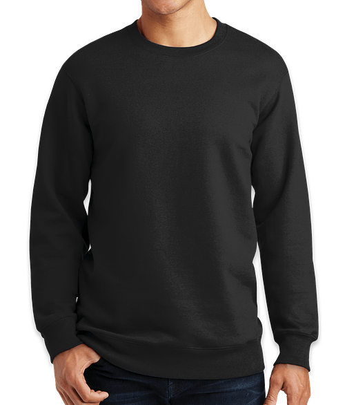 Port & Company Fan Favorite Crewneck Sweatshirt in Jet Black