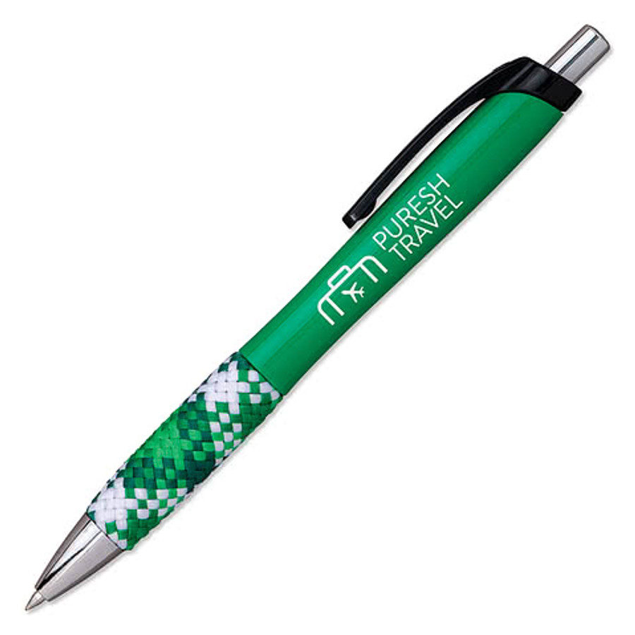 Full Color Cardigan Plaid Gel Pen (black ink) in White