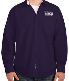 Port Authority Long Sleeve Easy Care Shirt - Color: Purple / Light Stone