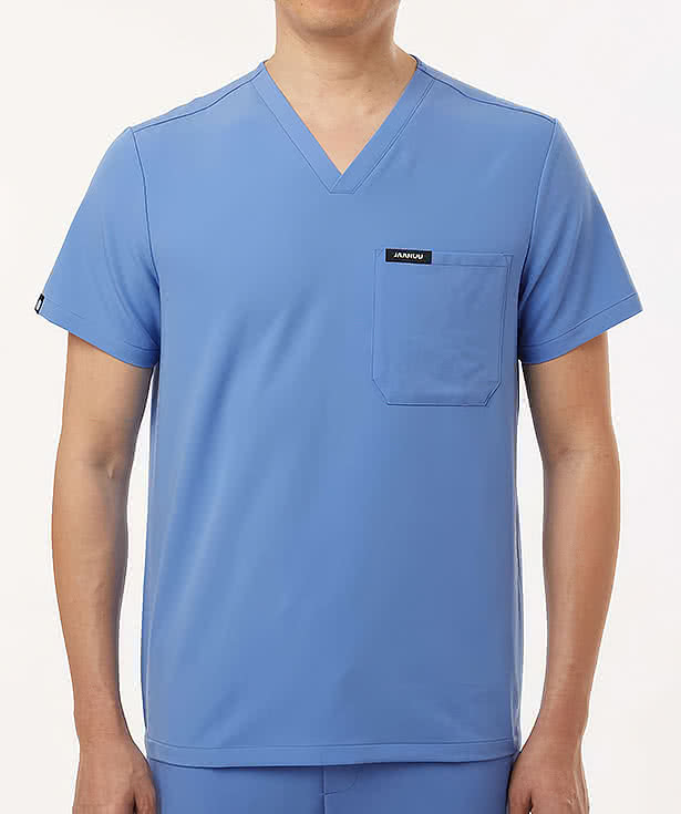 Jaanuu Holmes Everyday One-Pocket V-Neck Scrub Top - Printed