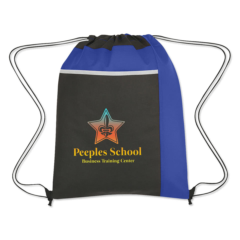Full Color Sports Pack Non-Woven Pocket Drawstring Bag