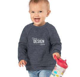 Bella + Canvas Toddler Sponge Fleece Crewneck Sweatshirt - Color: Heather Navy