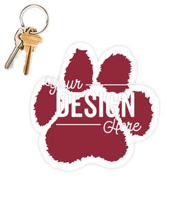 5.5 in. x 5.5 in. Paw Print Car Magnet - Color: Maroon / White