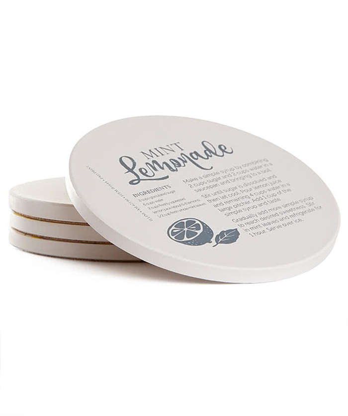 Round Absorbent Stone Coasters (Set of 4)