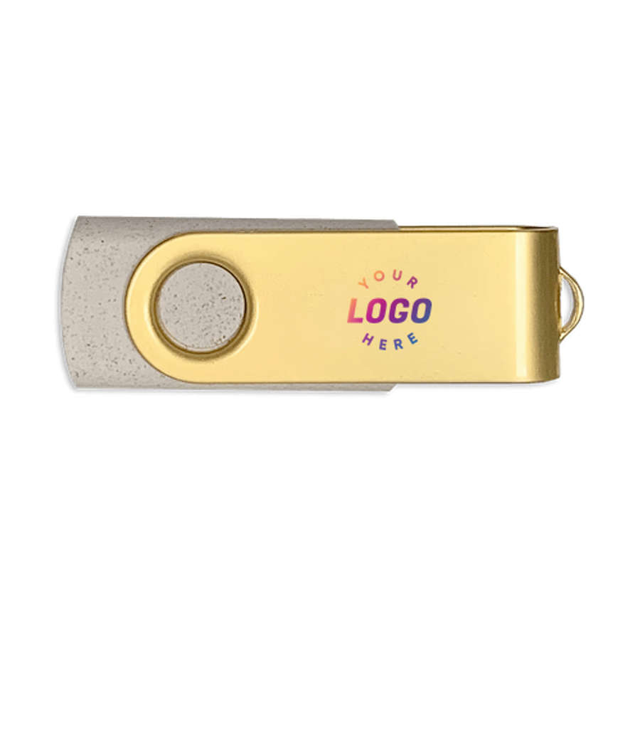 Full Color Eco USB Flash Drive 4GB in Gold