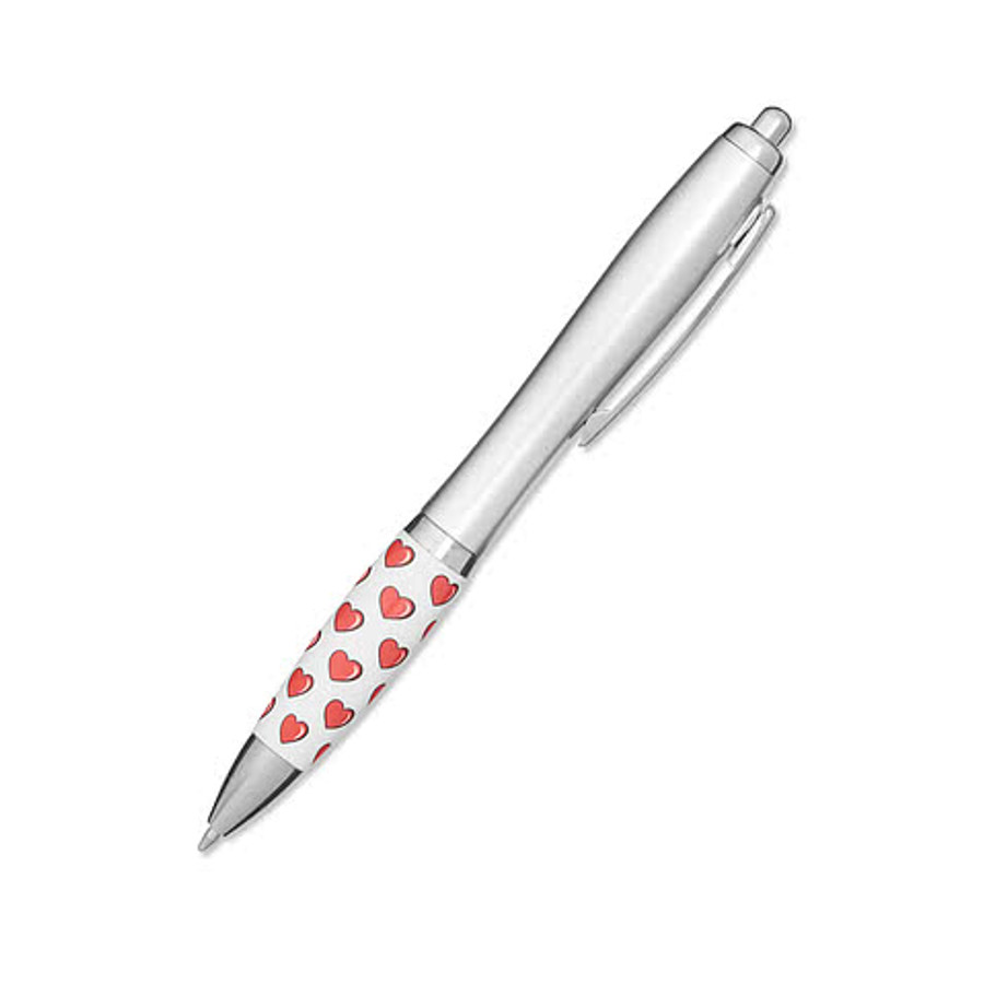 Valentine & Heart Health Recycled Ballpoint Pen (black ink) in Silver