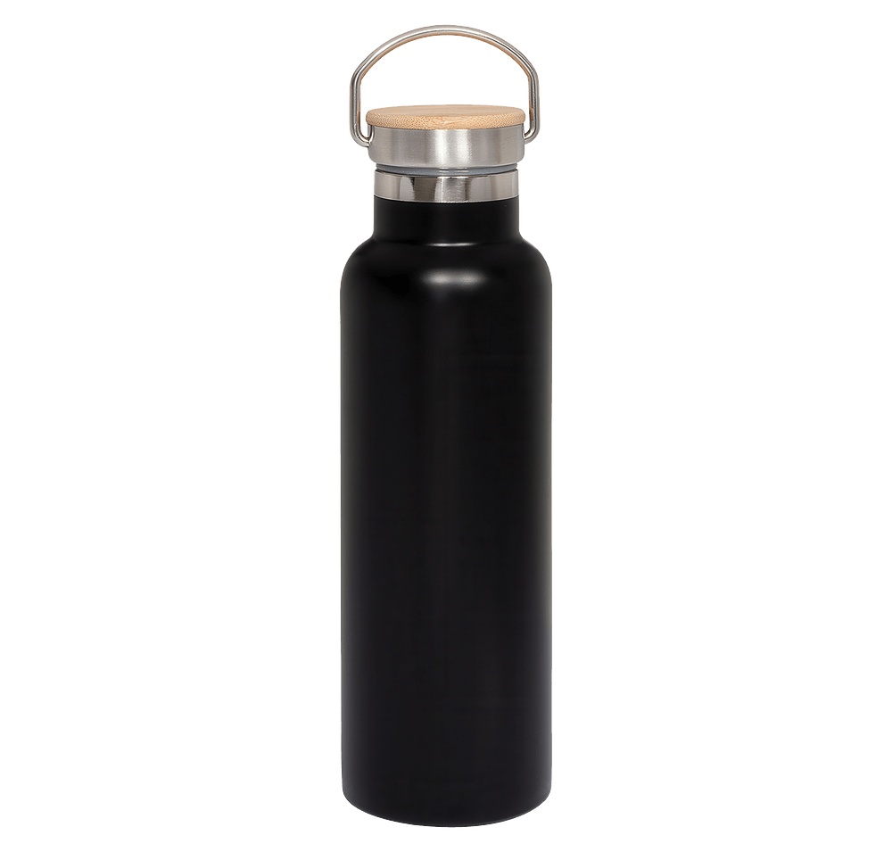 20 oz Vacuum Insulated Water Bottle With Bamboo Lid-default