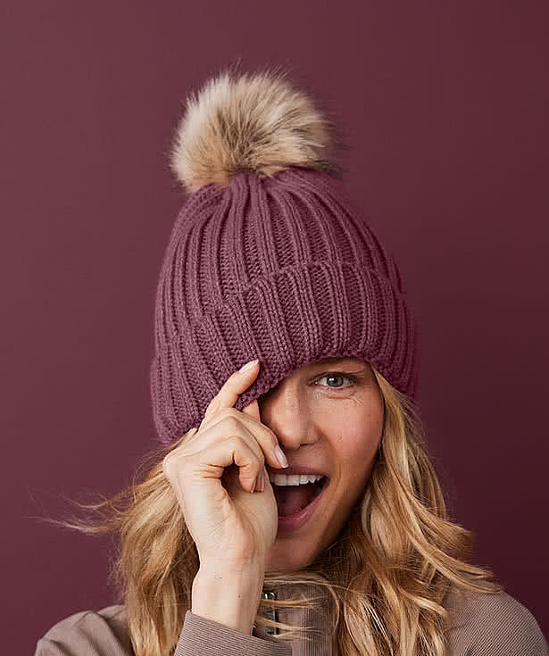 Port Authority Faux Fur Pom Pom Beanie