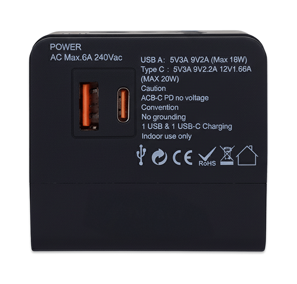 Full Color 20W Universal Travel Adapter-default