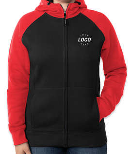 Stormtech Women's Omega Zip Hoodie - Color: Black / Bright Red