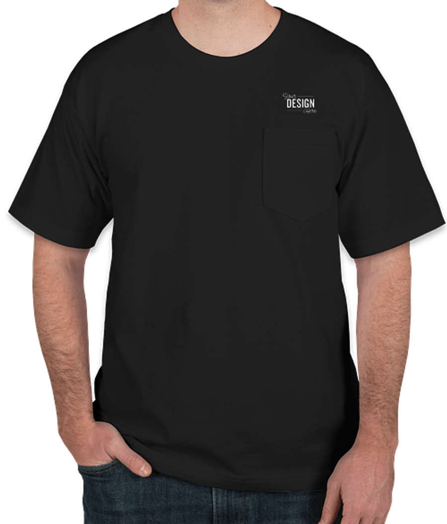 Bayside USA-Made 100% Cotton Pocket T-shirt in Black