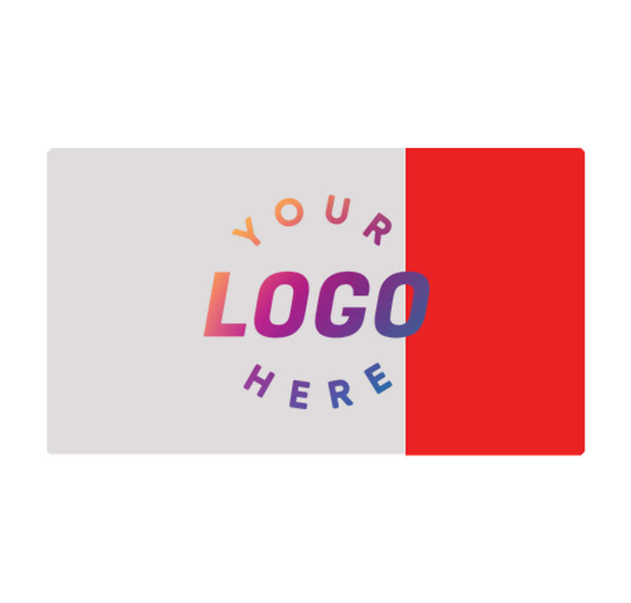 2" x 3.5" Horizontal Clear Plastic Business Cards in Clear / Red