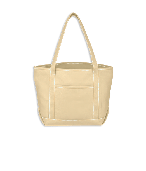Full Color Cotton Canvas Yacht Tote Bag in Natural