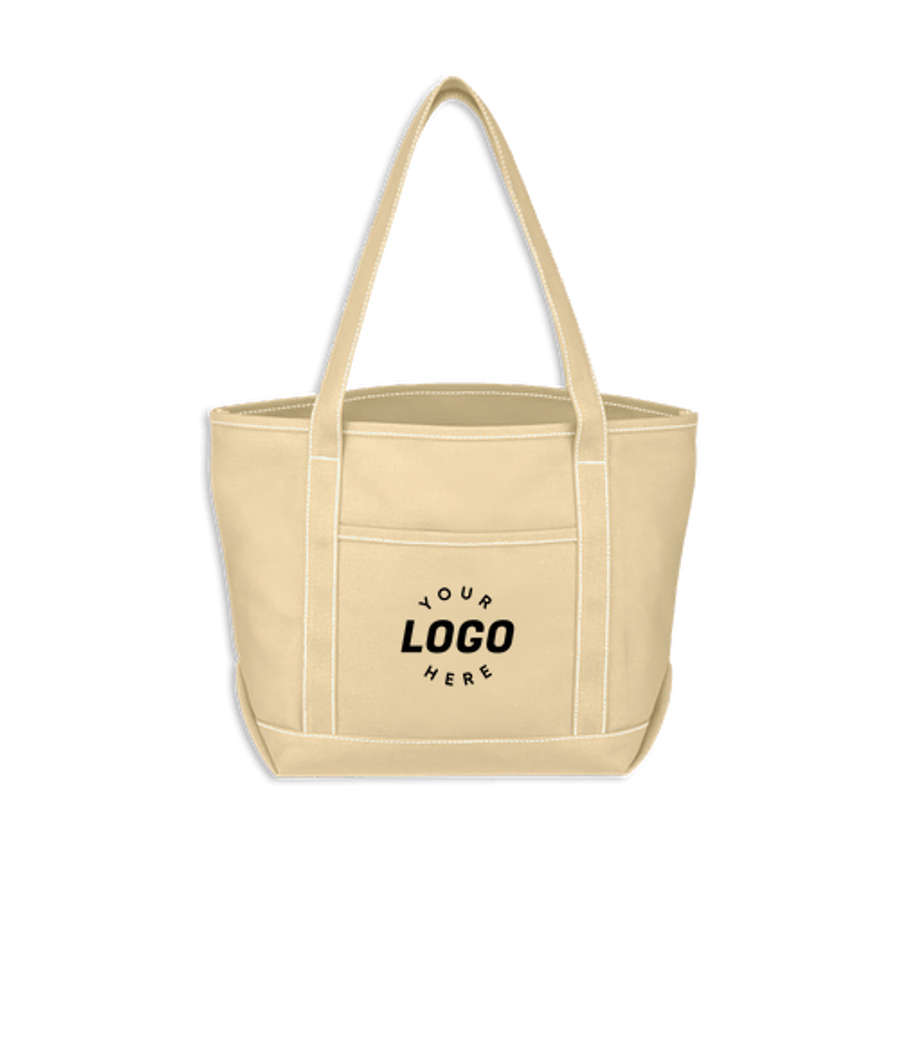 Full Color Cotton Canvas Yacht Tote Bag in Natural