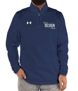 Under Armour Hustle Quarter Zip Pullover - Color: Mid Navy / White