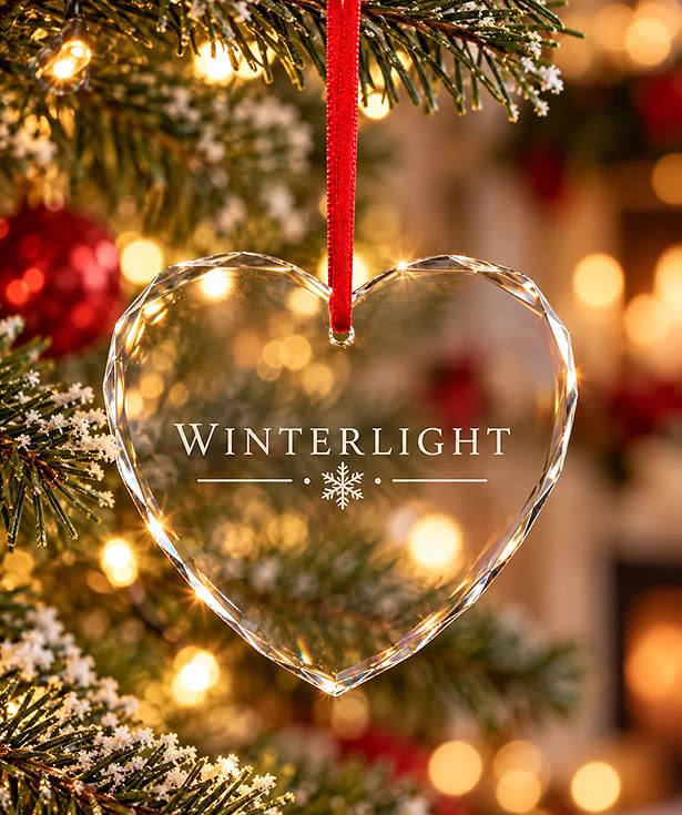3" Mirrored Glass Heart Ornament