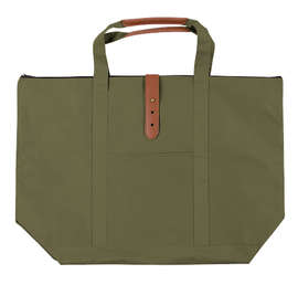 Large Mallard Zippered Tote Bag - Color: Olive Green
