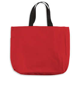 Port Authority Durable Side Pocket Poly Canvas Tote Bag - Color: Red