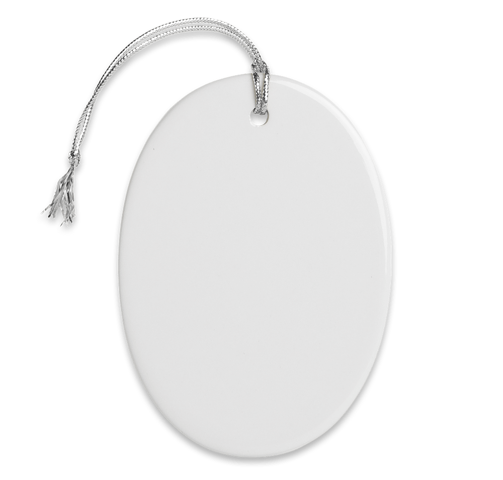 Full Color Oval Ceramic Ornament-default