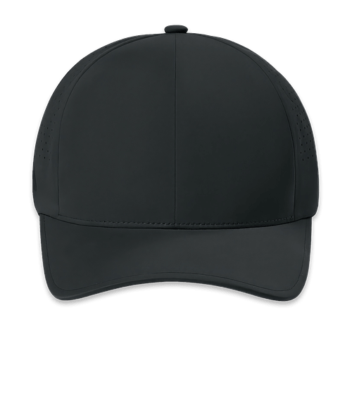 Flexfit Delta Perforated Snapback Trucker Hat in Black