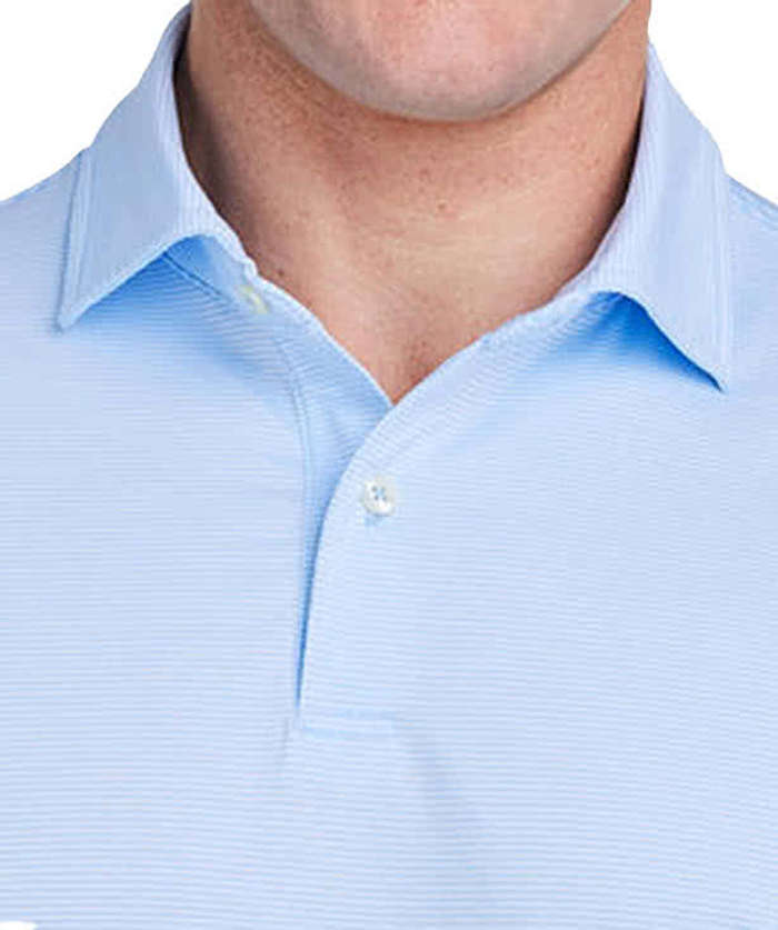 Fairway & Greene USA-Made Mini Stripe Tech UPF 50 Performance Polo