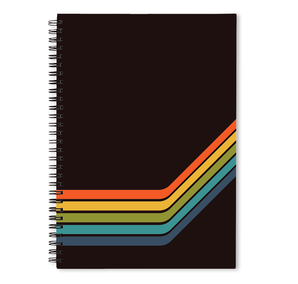 Retro Stripe JournalBooks ® Spiral Notebook-default