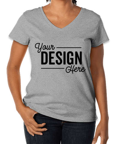 District Women's Re-Tee V-Neck T-shirt - Light Heather Grey