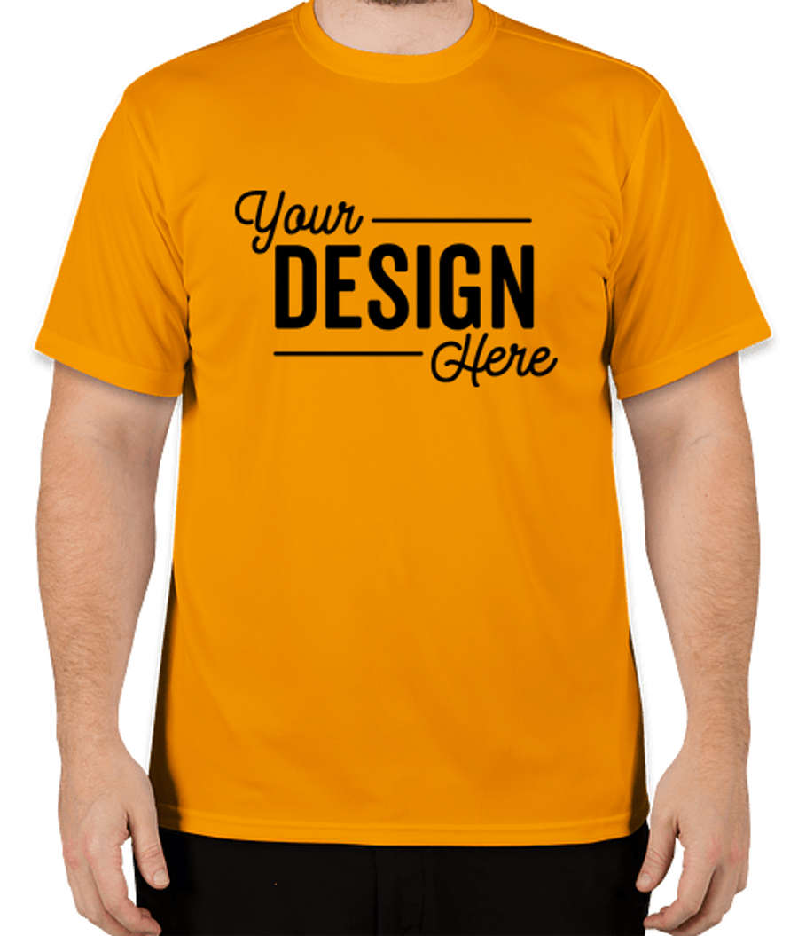 Soffe Mesh Lightweight Performance Shirt in Light Gold