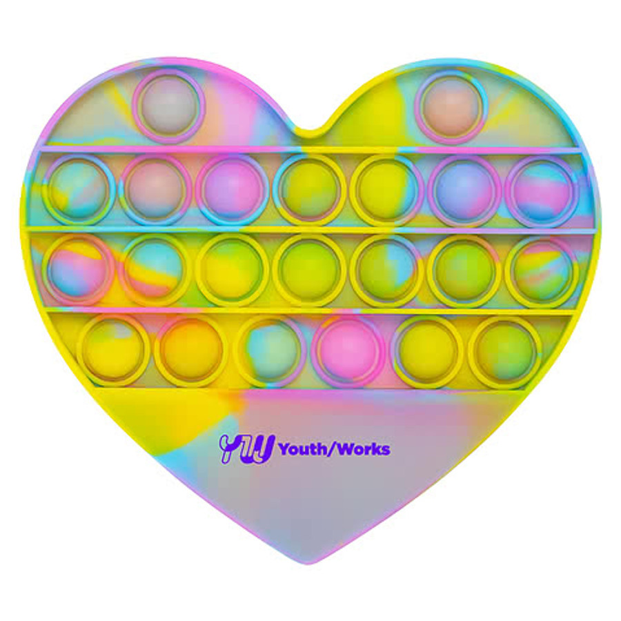 Push Pop Bubble Heart Shape Fidget Sensory Toy in RED