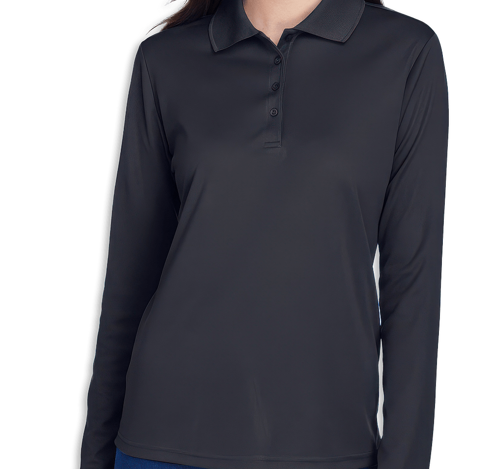 Core 365 Women's Long Sleeve Performance Pique Polo - Printed-default