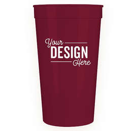 32 oz. Plastic Stadium Cup - Color: Maroon