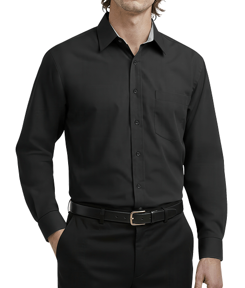 Blue Generation Fine Line Twill Long Sleeve Shirt - Embroidered in Black