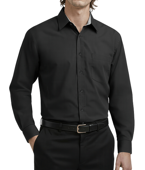 Blue Generation Fine Line Twill Long Sleeve Shirt - Printed in Black