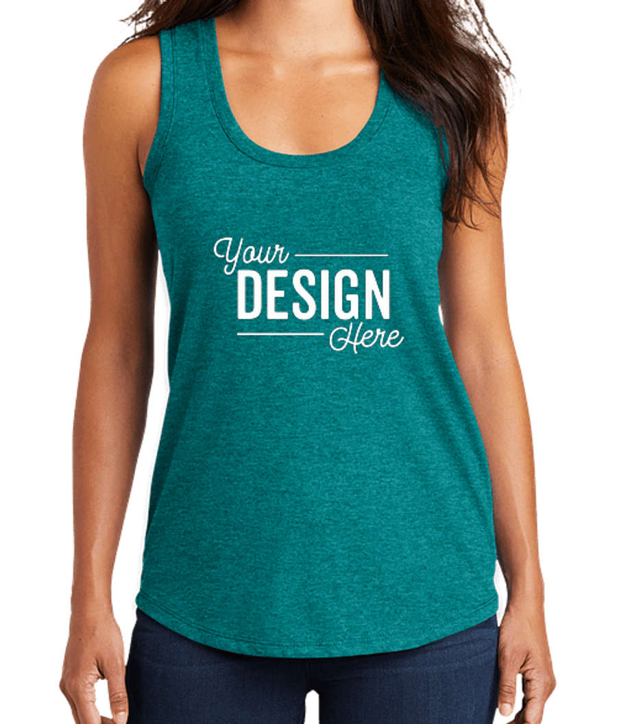 District Women's Tri-Blend Racerback Tank in Heathered Teal